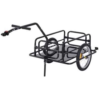 Aosom Foldable Bike Cargo Trailer Cart With Hitch, 88 Lbs. Capacity, 16' Wheels, Black 3 Aosom Foldable Bike Cargo Trailer Cart With Hitch, 88 Lbs. Capacity, 16' Wheels, Black - Image 3