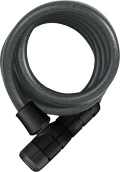 ABUS Booster 6512 Keyed Coiled Cable Lock Black 180cm X 12mm With Mount