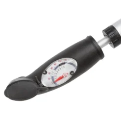 Alloy Double Head Mini Pump With Gauge, Black/Silver