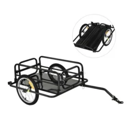 Aosom Bike Cargo Trailer For Hefty Loads, Foldable Compact Storage, Heavy-Duty, Bike Wagon Bike Trailer Bicycle Cargo Trailer Bike Attachment, Black -Schwinn Shop GUEST 8d0ce943 71a1 469e 95d2 7630fa187c78