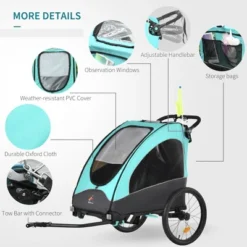 Aosom Bike Trailer For Kids 3 In1 Foldable Child Jogger Stroller Baby Stroller Transport Carrier Rubber Tires Kid Bicycle Trailer -Schwinn Shop GUEST a14acfbf 77da 4eac b9a4 10c5ea167c32