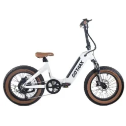 GOTRAX Adult F5 20" Step Through Electric Folding Bike - White