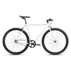 AVASTA BA9002WF-8 700C 50 Inch Single Speed Loop Fixed Gear Urban Commuter Fixie Bike With High-TEN Steel Frame For Adults 5' 1" To 5' 6", White